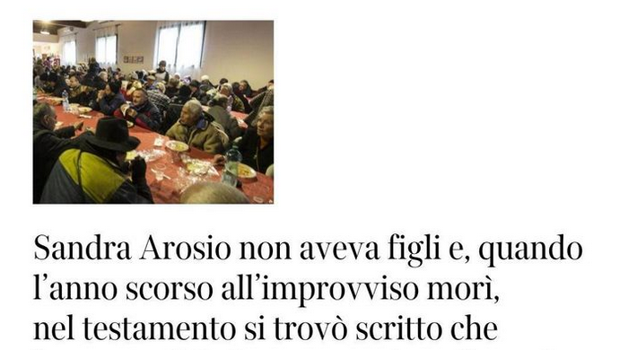 sandra arosio pasti per i poveri